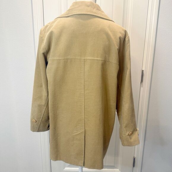 AT Denim Corduroy Jacket Women's Tan Mid Length Size Small Button Front - Picture 5 of 13